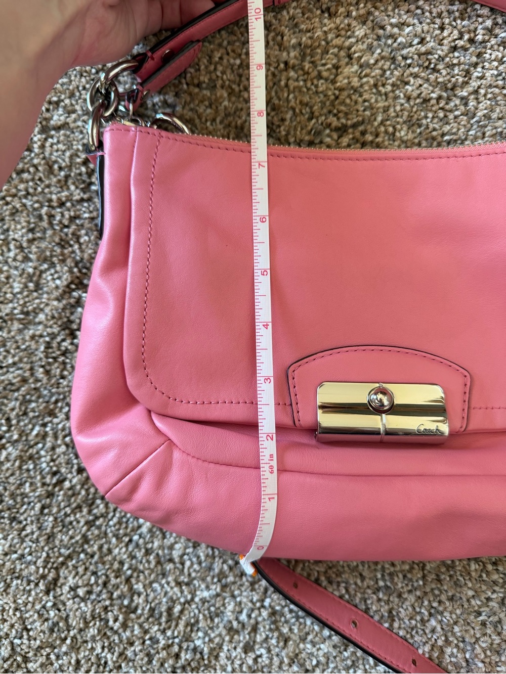 COACH Kristin Vintage Pink Leather Shoulder Crossbody Hobo Bag Purse F22308 - Picture 16 of 16